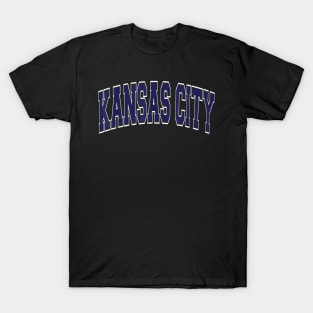 Kansas City Varsity Style Navy Blue Text T-Shirt